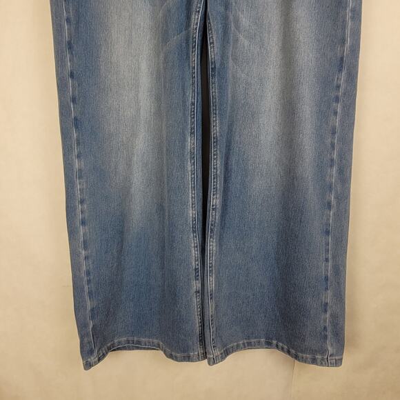 Halara Flex asymmetric wide leg jeans Size medium Stretch Boho Comfycore Casual - Picture 7 of 9